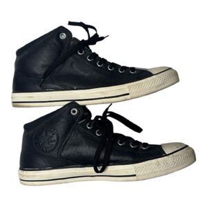 Converse Black and White High-Tops. Men’s Size 11 and Women’s Size 13.